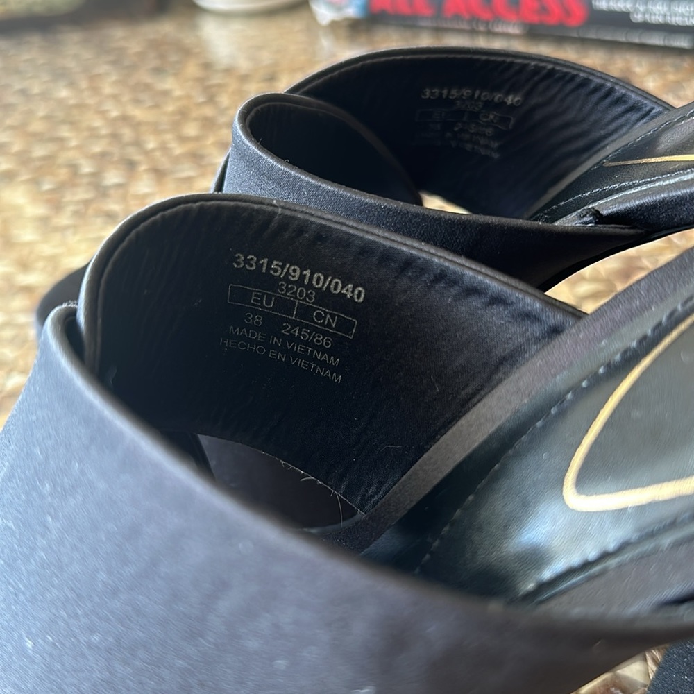 Zara black platform heels slide one 7.5 - Picture 2 of 7